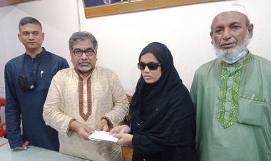 পুলিশের গুলিতে চোখ হারানো মেরী বেগমকে বিএনপির আর্থিক সহায়তা প্রদান