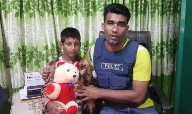 ভাঙ্গা থানায় পরিবারের অপেক্ষায় বাকপ্রতিবন্ধী শিশু