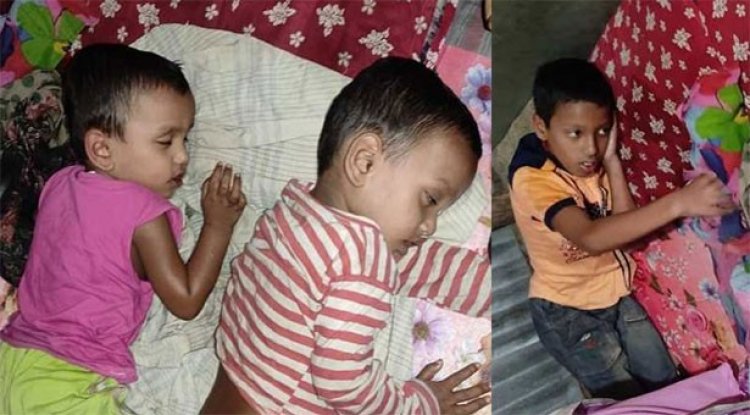 তিন শিশু সন্তানকে বিষপান করিয়ে হত্যার চেষ্টা