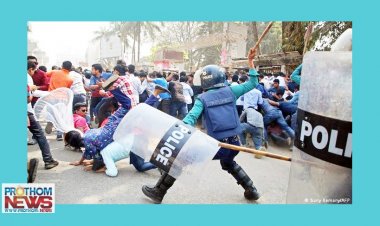শাবিপ্রবির পরিস্থিতি নিয়ে ছাত্রদলের প্রতিকী অনশন  পুলিশের লাঠিচার্জে পন্ড