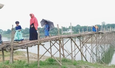 গোয়ালন্দে ৭ গ্রামের মানুষের ভরসা বাঁশের সাঁকো