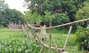 জীবনের ঝুঁকি নিয়ে ১৩০ বছর ধরে সাঁকো দিয়ে পারাপার