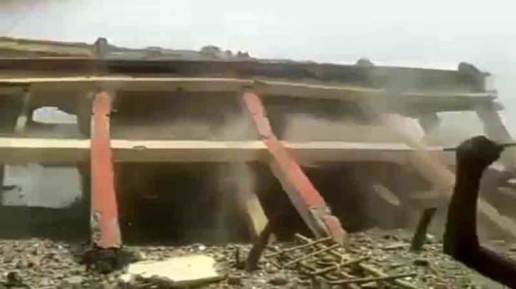 মুহূর্তেই বিলীন ৩৫ লাখ টাকার বিদ্যালয় ভবন