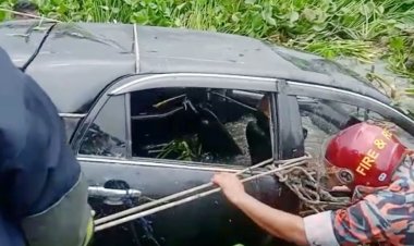 মহাদেবপুরে প্রাইভেট কার নিয়ন্ত্রণ হারিয়ে খালে, স্বামী-স্ত্রী নিহত