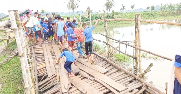 ‘পার হতে গিয়ে যদি পড়ে যাই, বই-খাতা পানিতে চলে যাবে’