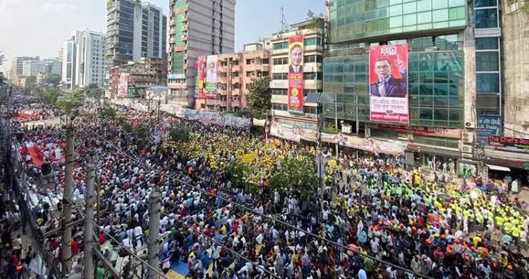 নয়াপল্টনে যুবদলের সমাবেশে নেতাকর্মীদের ঢল