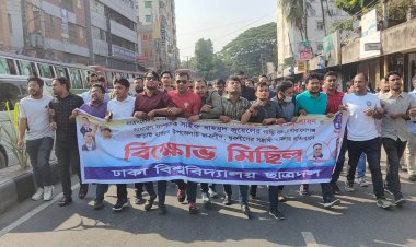 ছাত্রদলের সভাপতি ও সাধারণ সম্পাদকের ওপর হামলার প্রতিবাদে ঢাবি ছাত্রদলের বিক্ষোভ