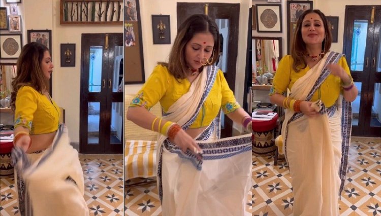  ক্যামেরার সামনে এক মিনিটে শাড়ি পরলেন স্বস্তিকা!