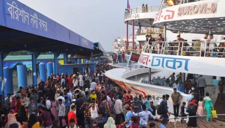 বরিশালে লঞ্চ- স্পিডবোট চলাচল বন্ধ
