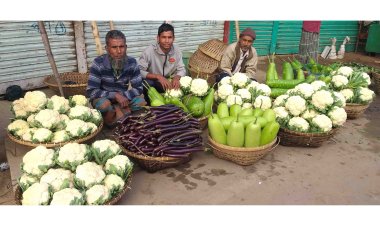সুনামগঞ্জে শীতকালীন সবজির ভালো ফলনেও কৃষকের মুখ মলিন