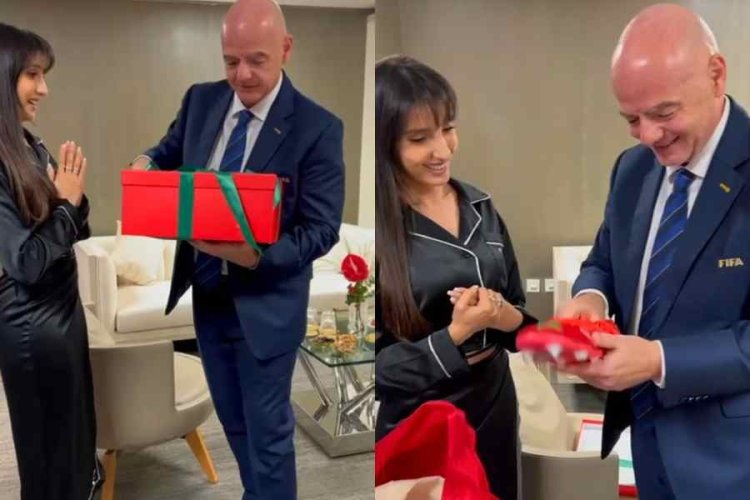ফিফা প্রেসিডেন্টকে জুতা উপহার দিলেন নোরা
