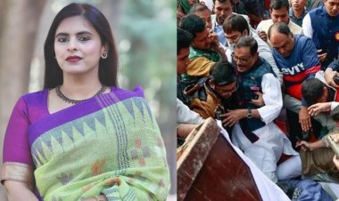 মঞ্চ থেকে পড়ে পা ভেঙেছে যুব মহিলা লীগ নেত্রী লিলির