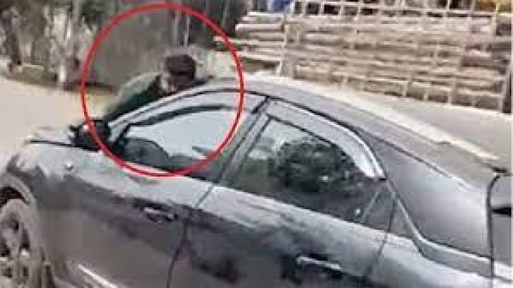 বনেট ধরে ঝুলছে যুবক, তাকে নিয়েই ১ কিমি ছুটলেন তরুণী!