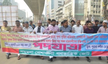 রাজধানীতে সমমনা পেশাজীবী গণতান্ত্রিক জোটের পদযাত্রা