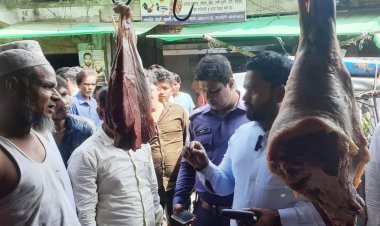 নোয়াখালীতে মাংস-ডিমের বাজারে অভিযান