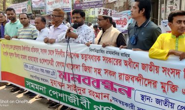 রাজধানীতে সমমনা পেশাজীবি গনতান্ত্রিক জোটের মানববন্ধন