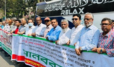 রাজধানীতে পেশাজীবীদের মানববন্ধন: সরকারকে হঠাতে না পারলে দেশের সার্বভৌমত্ব বিপন্ন হবে