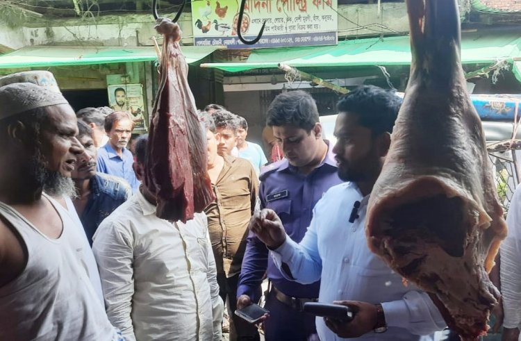 নোয়াখালীতে মাংস-ডিমের বাজারে অভিযান