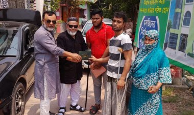 নির্যাতিত নাসিরকে ঈদ উপহার  পৌঁছে দিলেন হাসান  সরকার