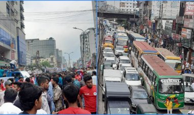 সড়ক বন্ধ করে মধ্য বাড্ডায় আ. লীগের সমাবেশ