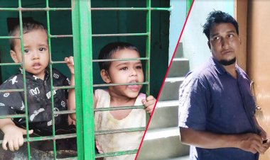 ২ সন্তানকে ঘরে তালাবদ্ধ করে জীবিকার সন্ধানে নিরুপায় বাবা