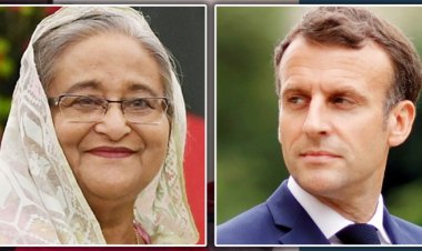  বিমানবন্দরে ম্যাক্রোঁকে অভ্যর্থনা জানাবেন শেখ হাসিনা
