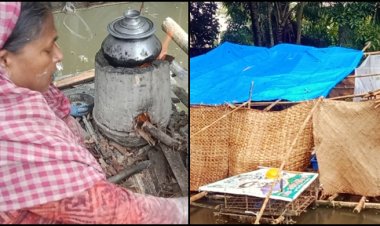 ‘কী আর করমু, কপালে আছে তাই পুকুরের ওপর মাচা বানাইয়া থাহি’