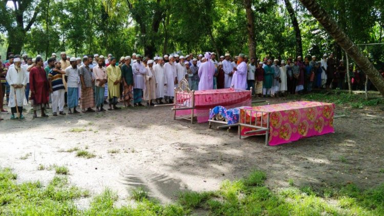  একসঙ্গে স্বামী-স্ত্রী-মেয়ের জানাজা, একই কবরস্থানে দাফন