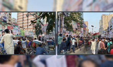 নয়াপল্টনে বিএনপি কর্মীদের রিকশা মিছিল, ৬০ সিসি ক্যামেরা