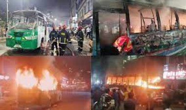 অবরোধের দ্বিতীয় দিন ১১ যানবাহনে আগুন