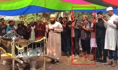 মির্জাগঞ্জে ডাণ্ডাবেড়ি পরে বাবার জানাজায় ছাত্রদল নেতা