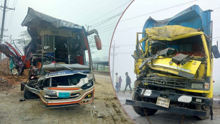 নরসিংদীতে বাস-কাভার্ডভ্যান সংঘর্ষে ২ চালক নিহত, আহত ৬
