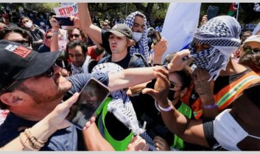 ইউনিভার্সিটি অব ক্যালিফোর্নিয়ায় ফিলিস্তিন ও ইসরায়েল সমর্থকদের মধ্যে সংঘর্ষ