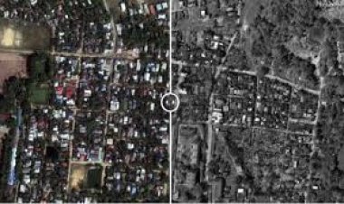 জ্বলছে বাংলাদেশ সীমান্তবর্তী বুথিডং, পালাচ্ছেন রোহিঙ্গারা