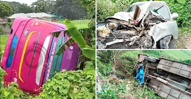 গোপালগঞ্জে বাস-প্রাইভেটকার-ইজিবাইকের ত্রিমুখী সংঘর্ষে নিহত ২