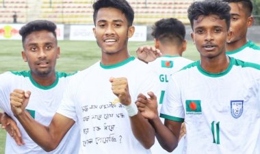 সাফে গোল উদযাপনে আবু সাঈদ-মুগ্ধদের স্মরণ