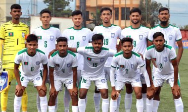  ফাইনালে নেপালের বিপক্ষে প্রথমার্ধে ১-০ গোলে এগিয়ে বাংলাদেশ