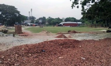 খেলার মাঠ দখল করে ইট-বালুর ব্যবসা করছেন আ.লীগ নেতা