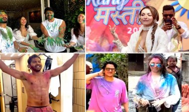 যেভাবে কাটল বিনোদন তারকাদের হোলি খেলা