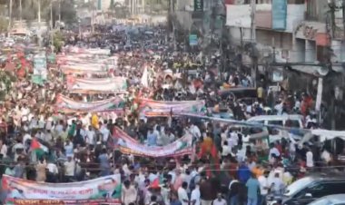 ইসরায়েলি গণহত্যার প্রতিবাদে বিএনপির র‌্যালি লোকারণ্য