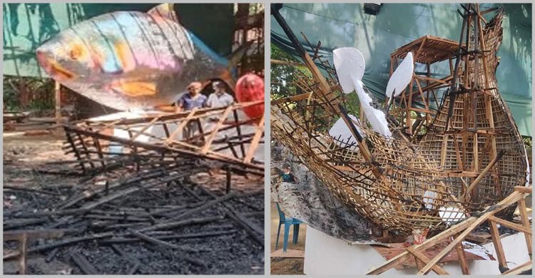  চারুকলায় ফ্যাসিস্টের মোটিফে আগুন ‘রহস্যজনক’, সিসি ফুটেজ ধরে তদন্ত