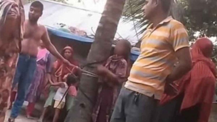 প্রবাসীর স্ত্রীকে গাছে বেঁধে নির্যাতন এবং ছেলে-মেয়েকে মারধর