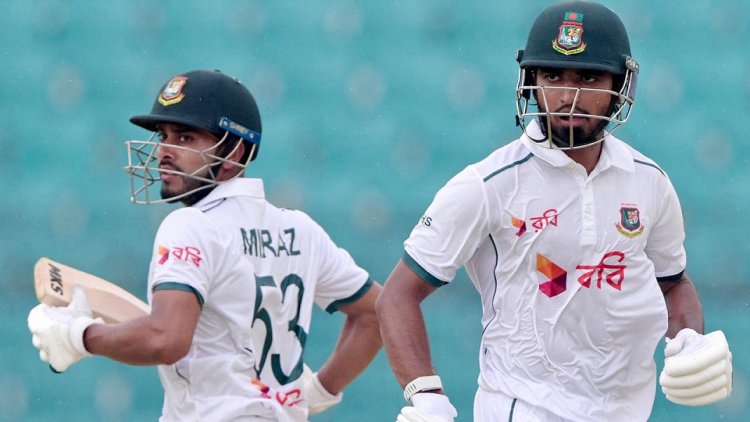 সাদমান-মিরাজের সেঞ্চুরিতে চালকের আসনে বাংলাদেশ, লিড ২১৭