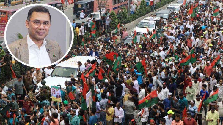 খালেদা জিয়াকে অভ্যর্থনা জানাতে আসা নেতাকর্মীদের ধন্যবাদ জানালেন তারেক রহমান